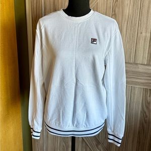 Fila Women's White with blue striped waistband and wristbands.